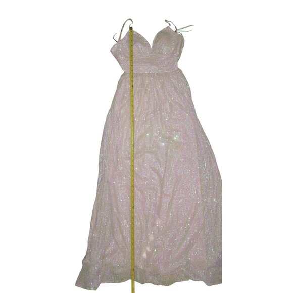 B.Smart  Sequin Spaghetti Strap Formal Gown Light Pink/Iridescent - Picture 12 of 12